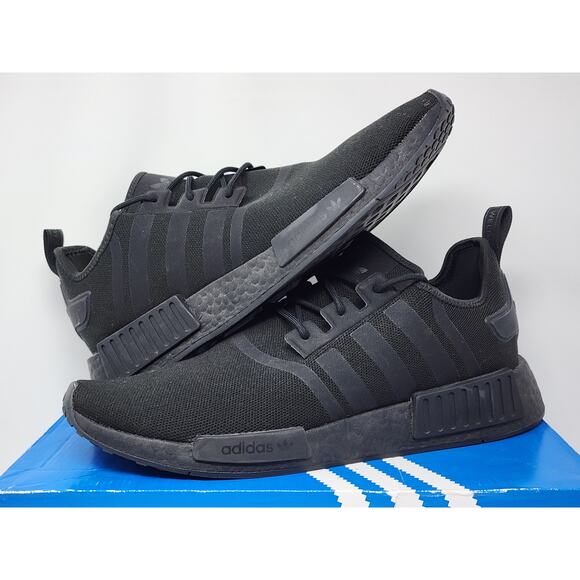 Adidas NMD_R1 Primeblue TRIPLE BLACK GZ9256 Size 13 WORN - Picture 1 of 8